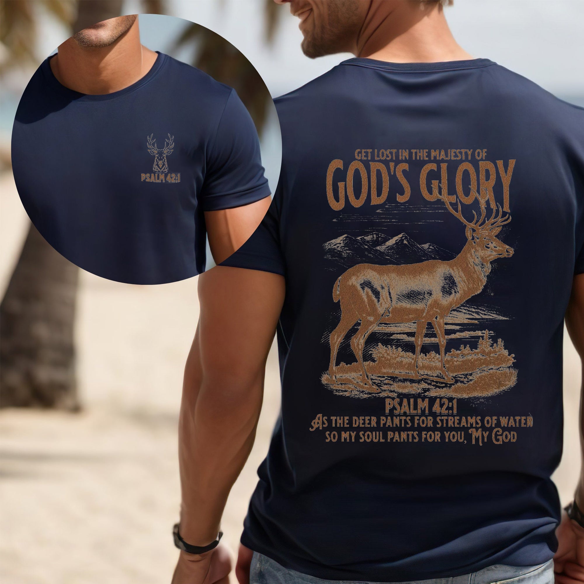 Mens Christian Shirts Bible Verse Shirt Comfort Colors® Hunting Gifts Religious Gifts for Men Father's Day Gift Jesus Shirt Baptism Gift